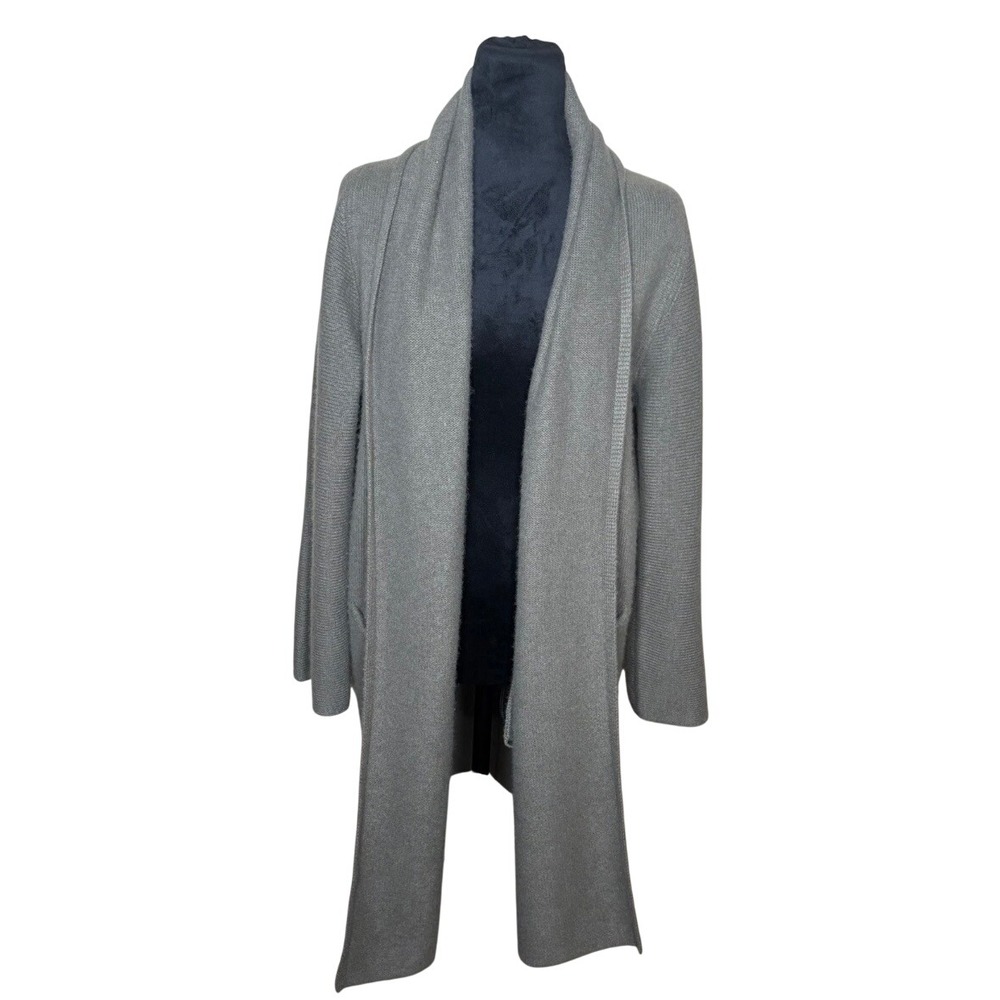 Vince 100% Cashmere Cardigan CS Open Front Shawl Collar Longline Sweater